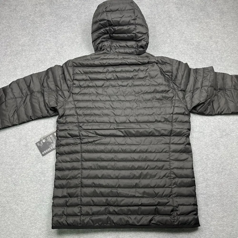 NWT Eddie Bauer Puffer Jacket Mens S Microlight Black 650 Goose Down